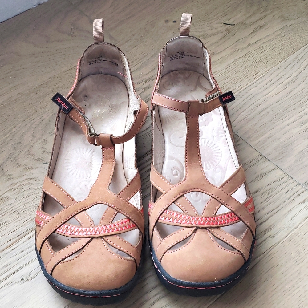 Jambu Tan All Terra Charley Covered Toe Sandals 10
